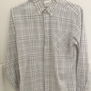 Billy Reid Light Gray Plaid Button Down Shirt